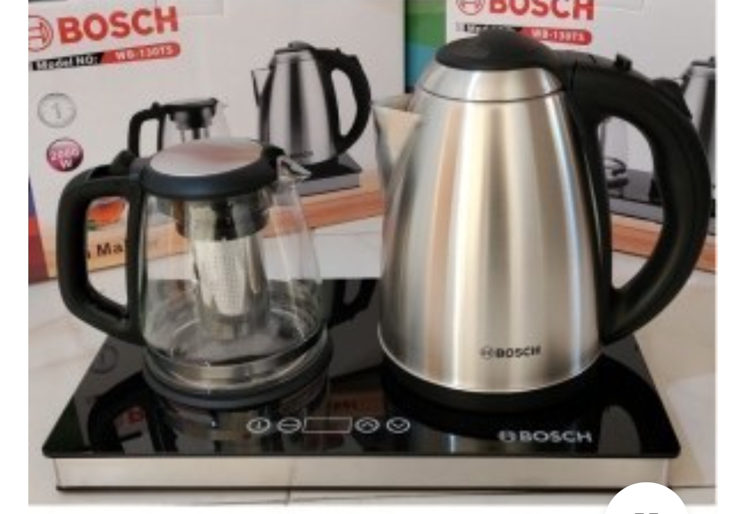 چای ساز بوش مدل WB-130TS ظرفیت ۲ لیتر با کتری استیل و گرمکن قوری
